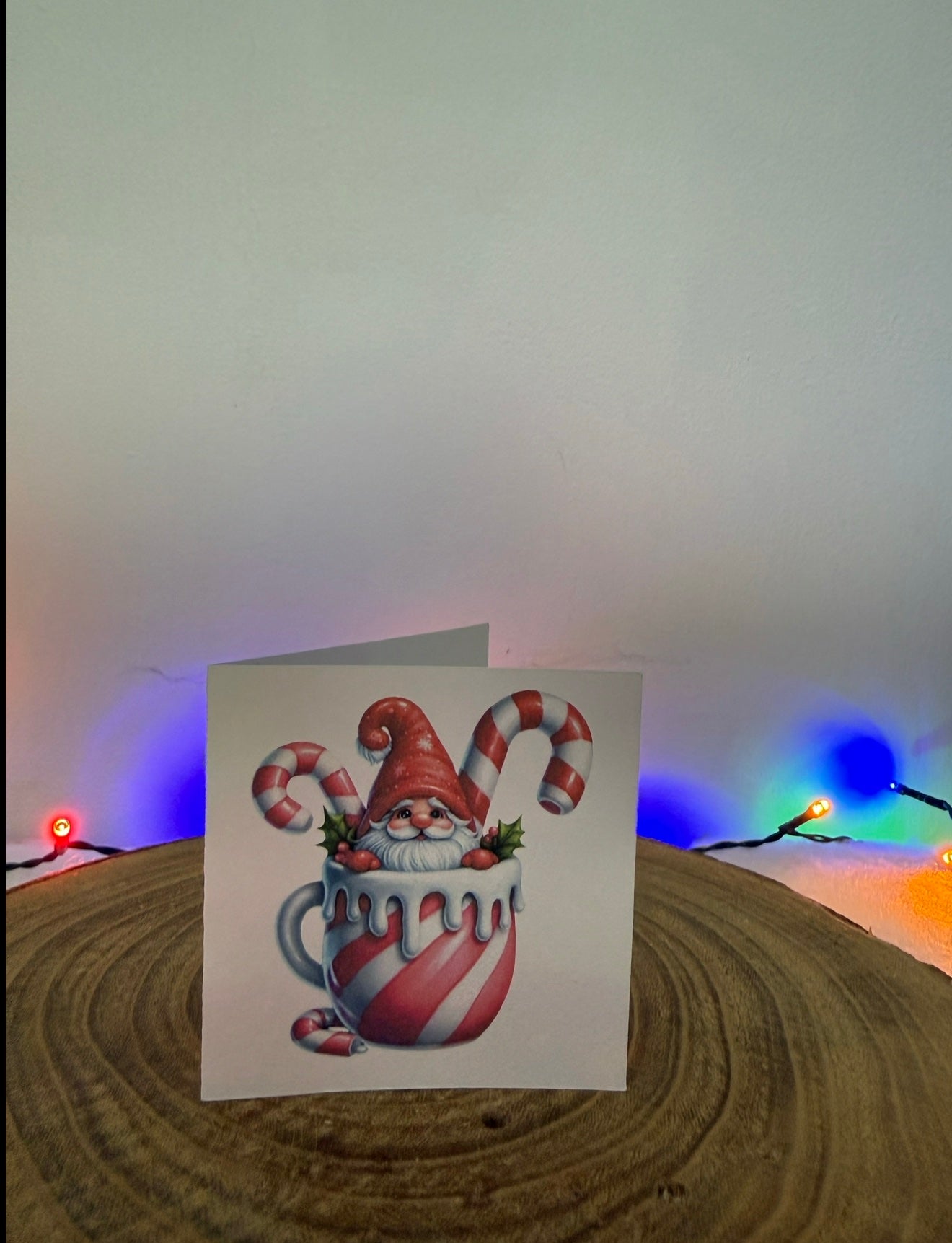 Candy Cane Gonk Collection – Set of 10 Small Square Christmas Cards with Envelopes