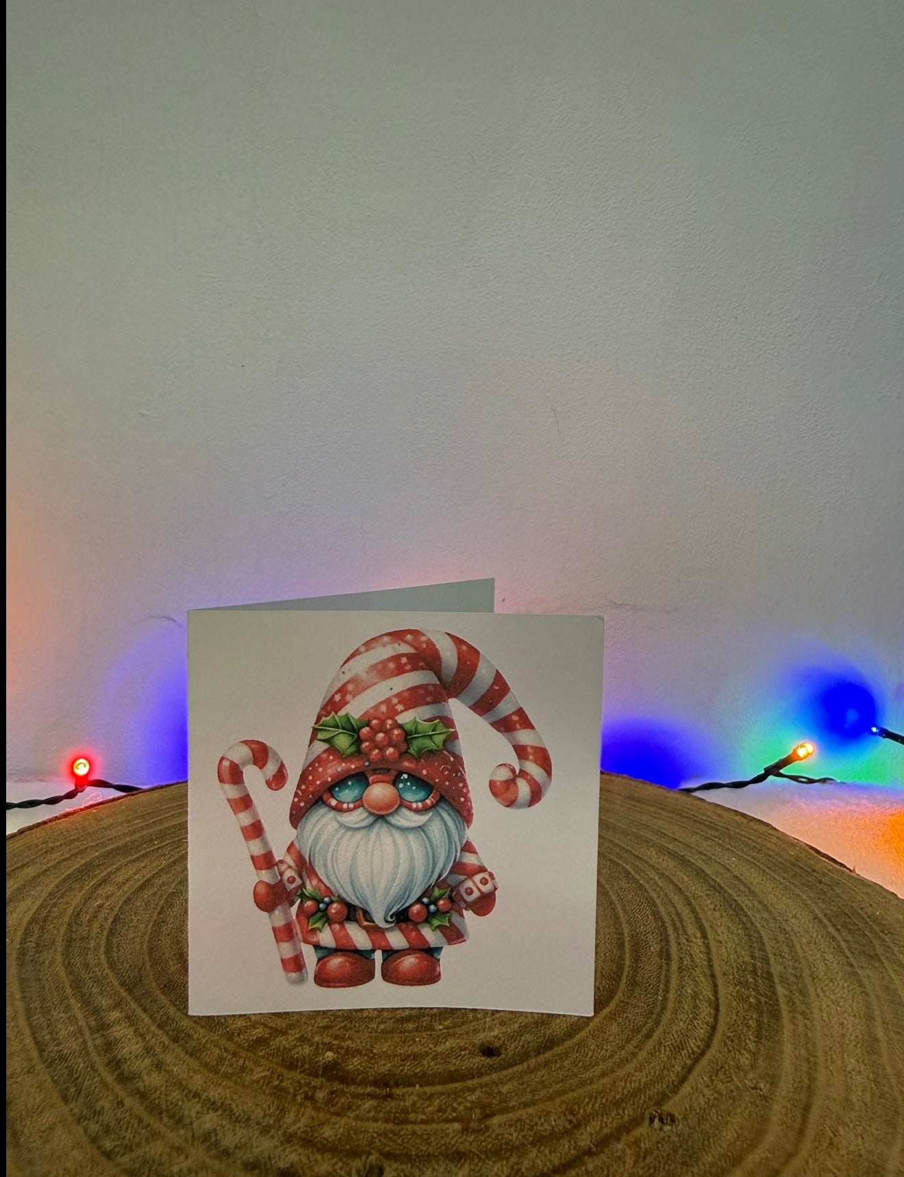 Candy Cane Gonk Collection – Set of 10 Small Square Christmas Cards with Envelopes