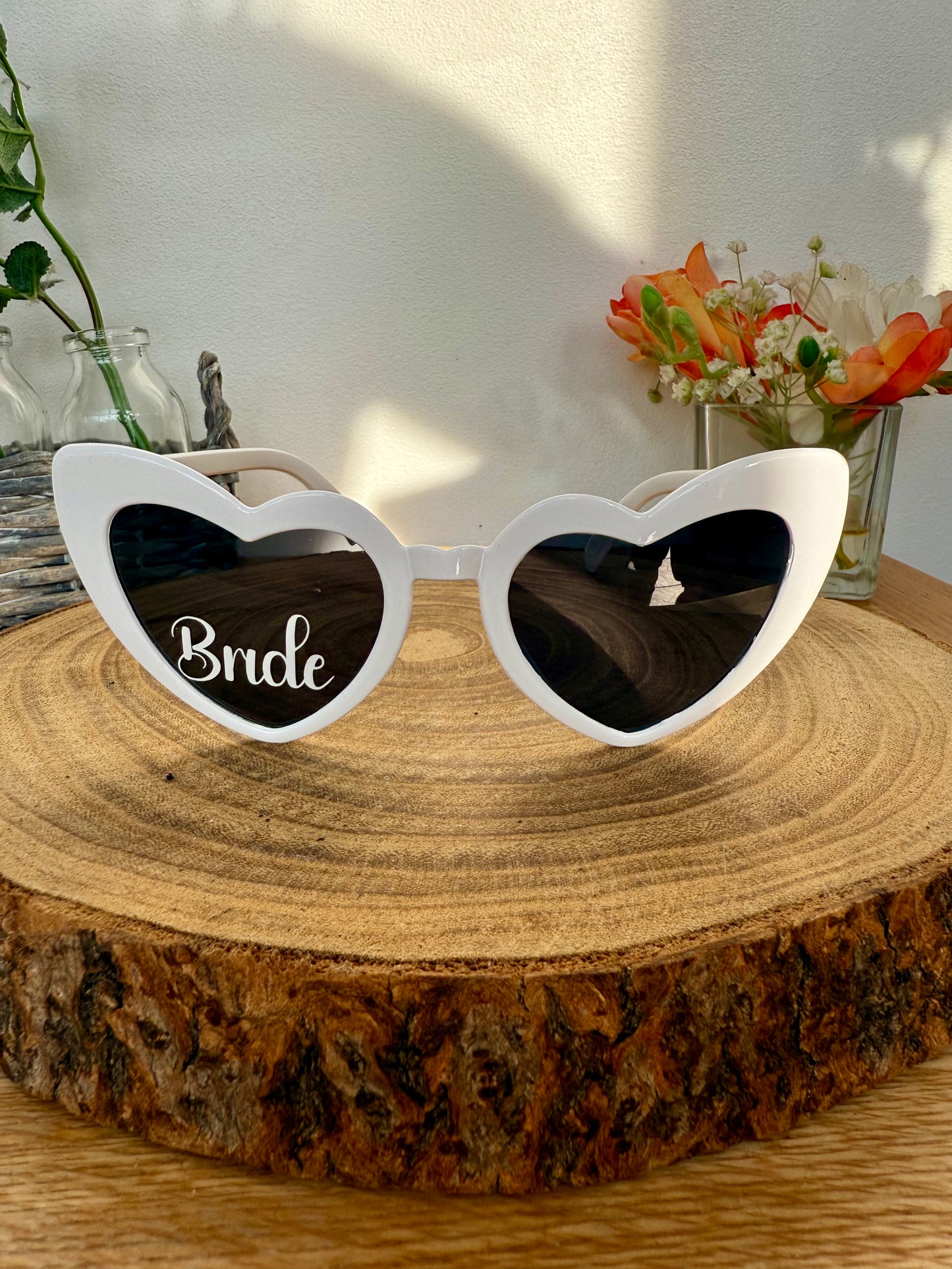 Personalised Wedding / Bridal Party Heart Sunglasses