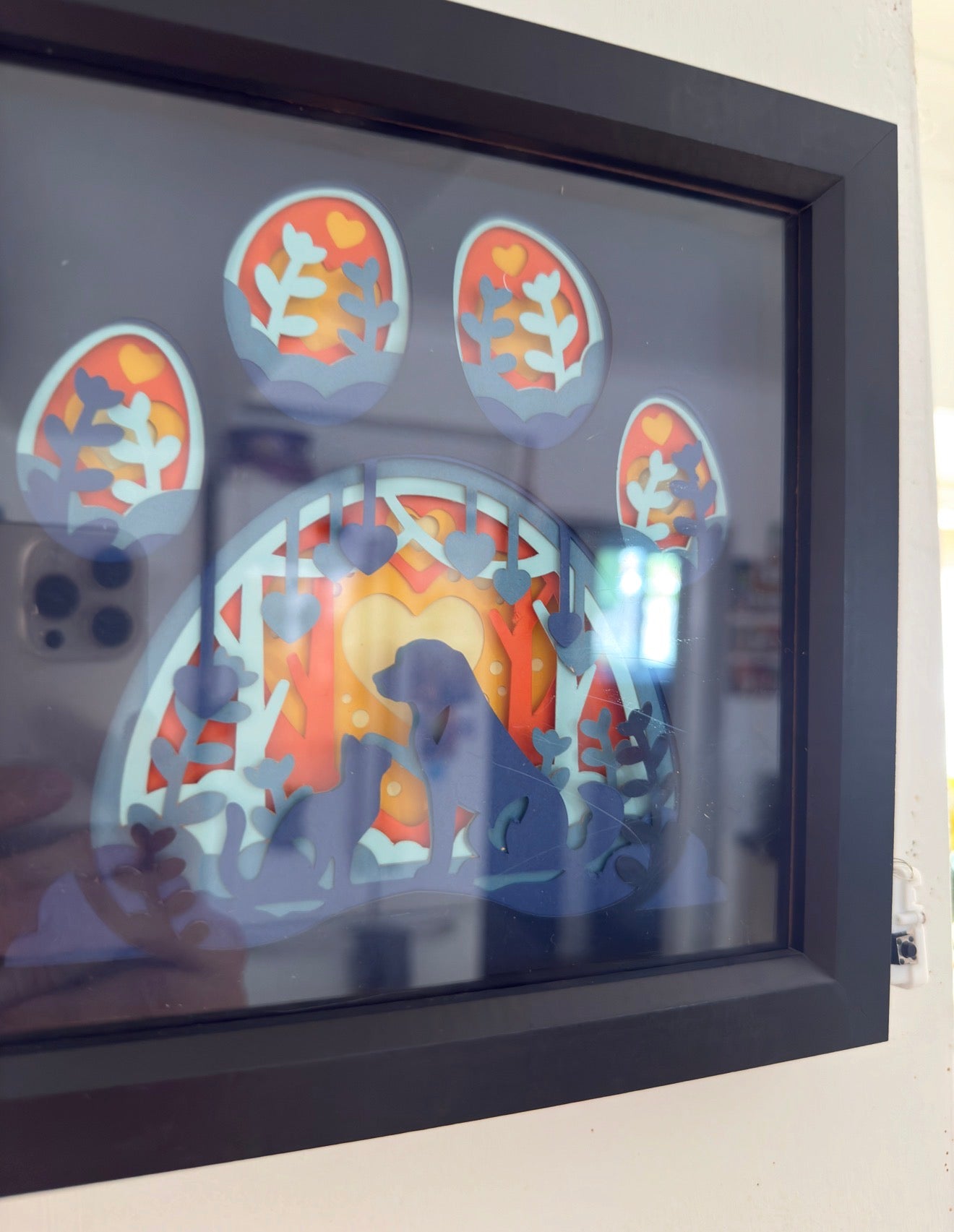 "Pawprints & Whiskers" – 3D Pet Shadow Box Frame with Light Option