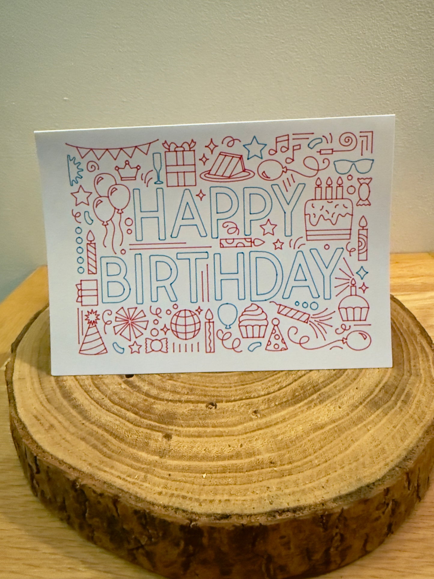 Birthday Doodle Delight Handmade Card