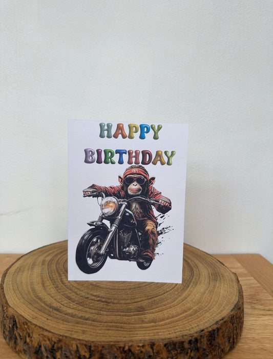 Born to Be Wild – Biker Monkey Birthday Card
