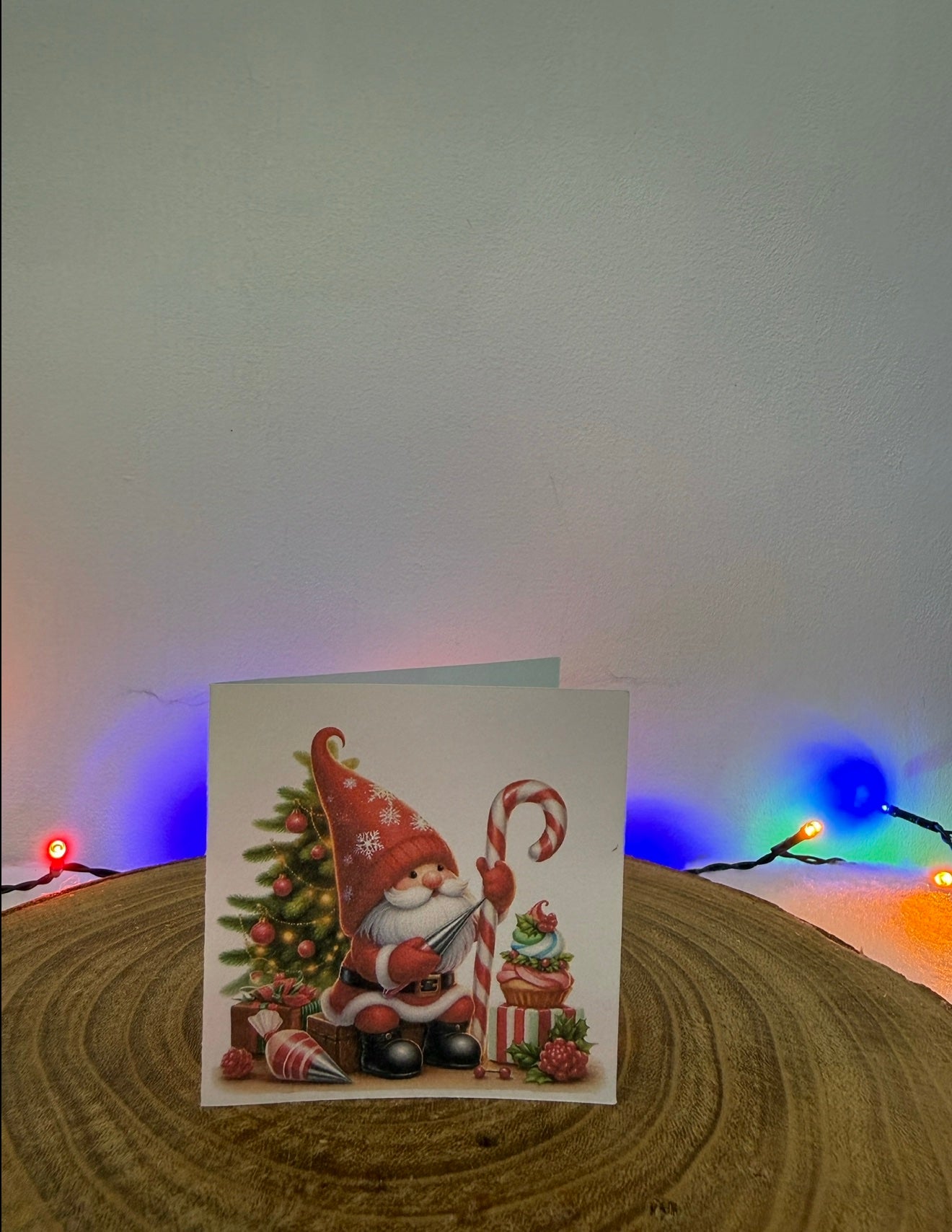 Candy Cane Gonk Collection – Set of 10 Small Square Christmas Cards with Envelopes