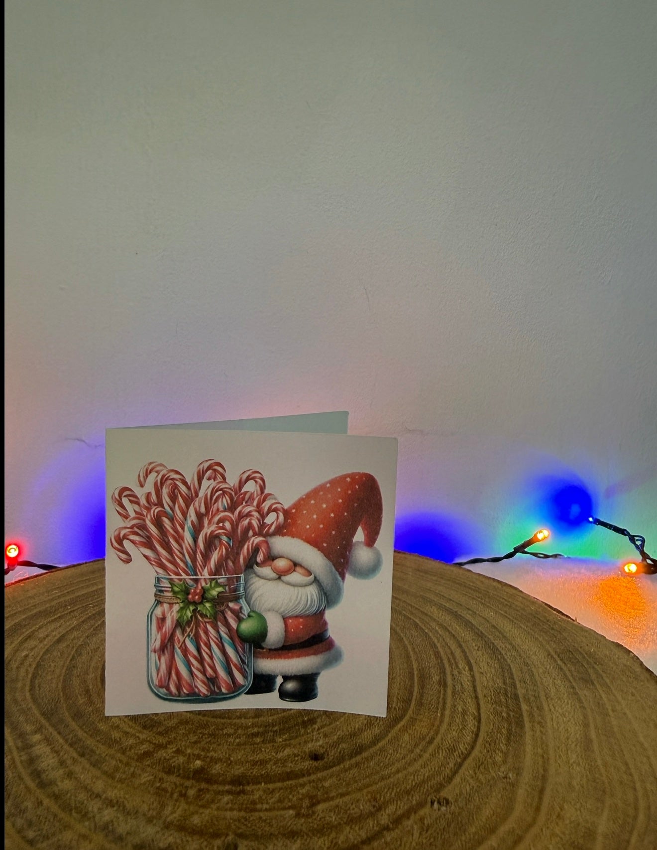 Candy Cane Gonk Collection – Set of 10 Small Square Christmas Cards with Envelopes