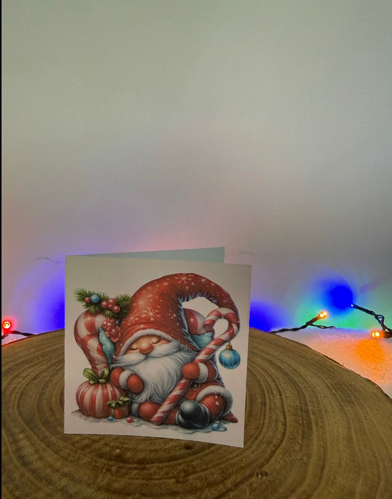Candy Cane Gonk Collection – Set of 10 Small Square Christmas Cards with Envelopes