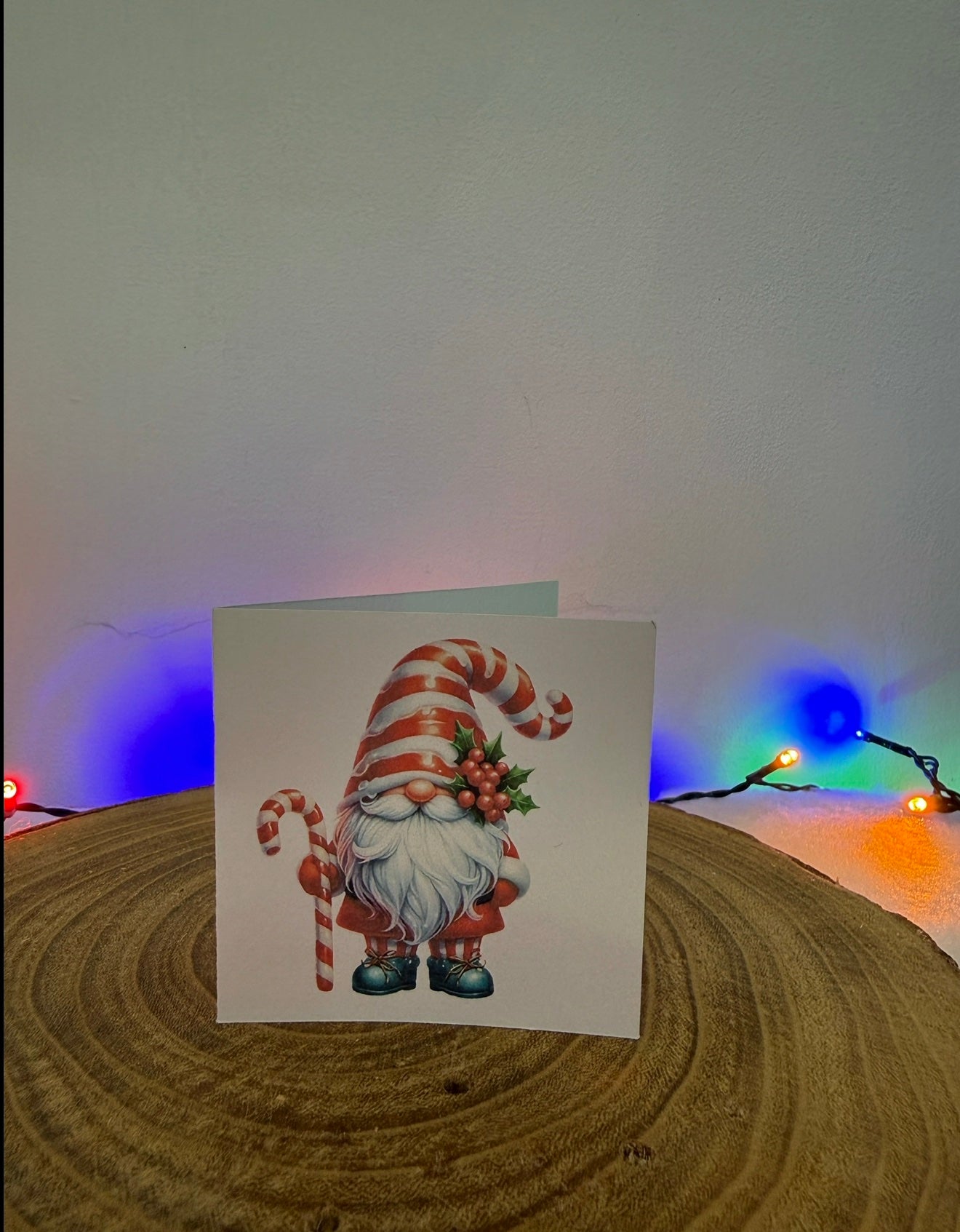 Candy Cane Gonk Collection – Set of 10 Small Square Christmas Cards with Envelopes