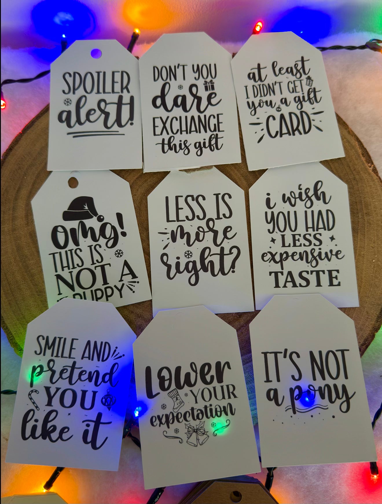 Cheeky Christmas Gift Tags – Set of 18 Funny Holiday Tags with Slogans