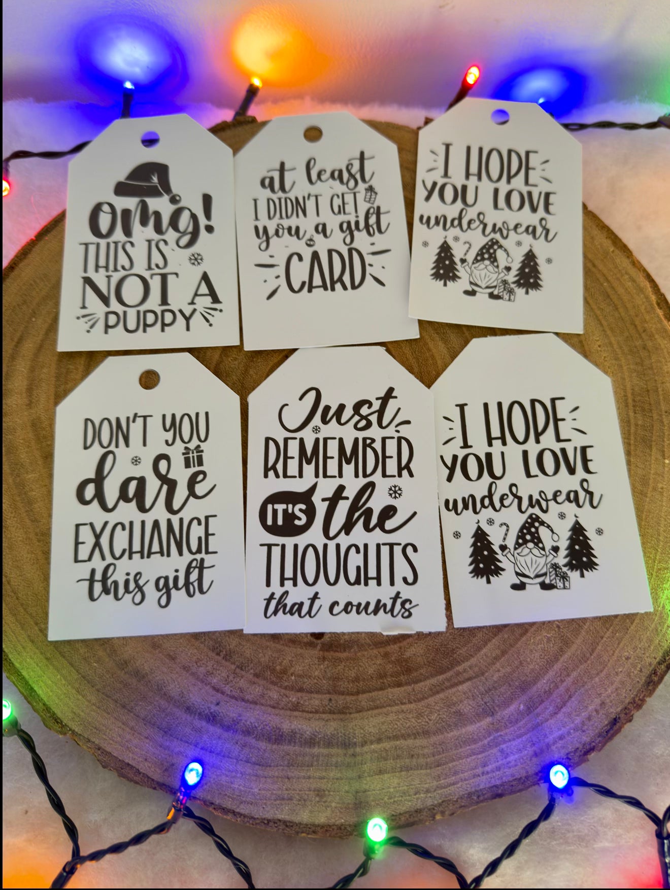 Cheeky Christmas Gift Tags – Set of 18 Funny Holiday Tags with Slogans