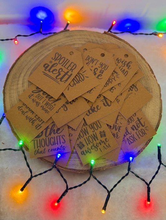 Cheeky Christmas Gift Tags – Set of 18 Funny Holiday Tags with Slogans