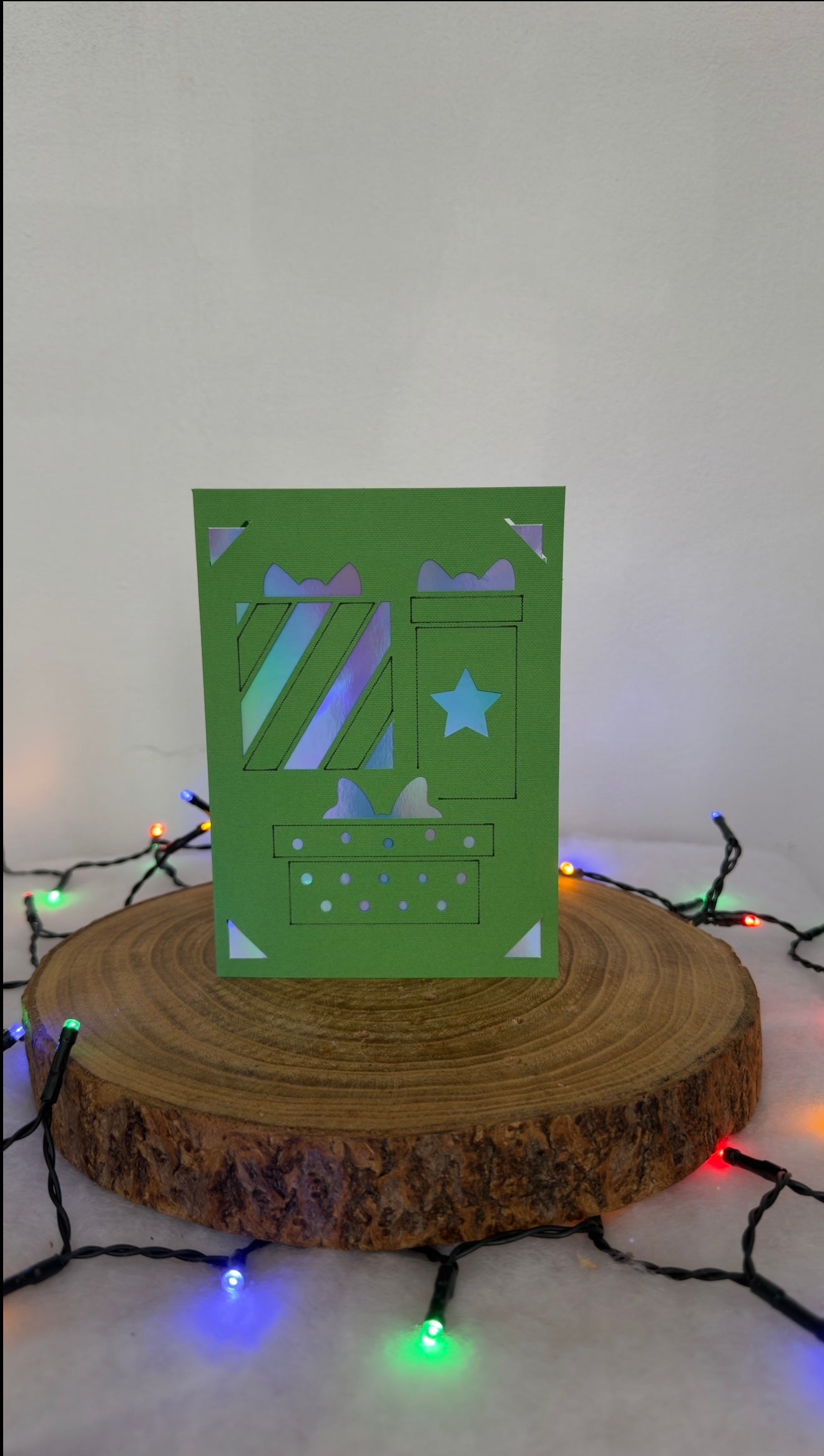 Christmas Gifts Cutaway Card with Hand Drawn Look