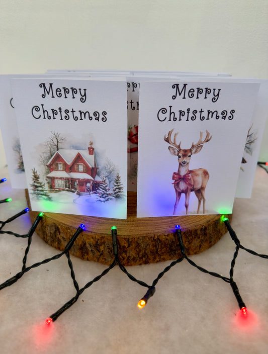 Classic Christmas Collection – Set of 10 Christmas Cards with Brown Envelopes