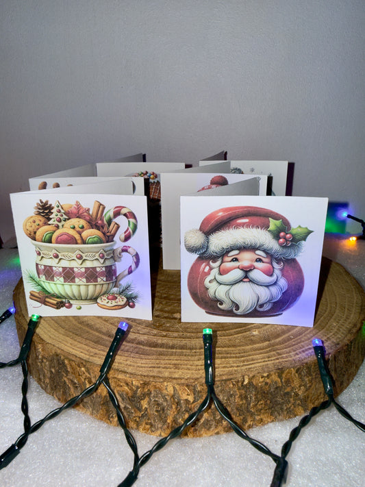 Cookie Jar Christmas Collection – Set of 6 Small Festive Cards with Envelopes