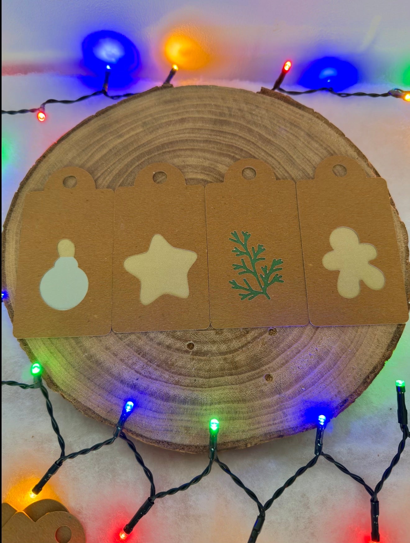Festive Cut-Out Gift Tag Collection – Set of 10 Sturdy Christmas Tags with String