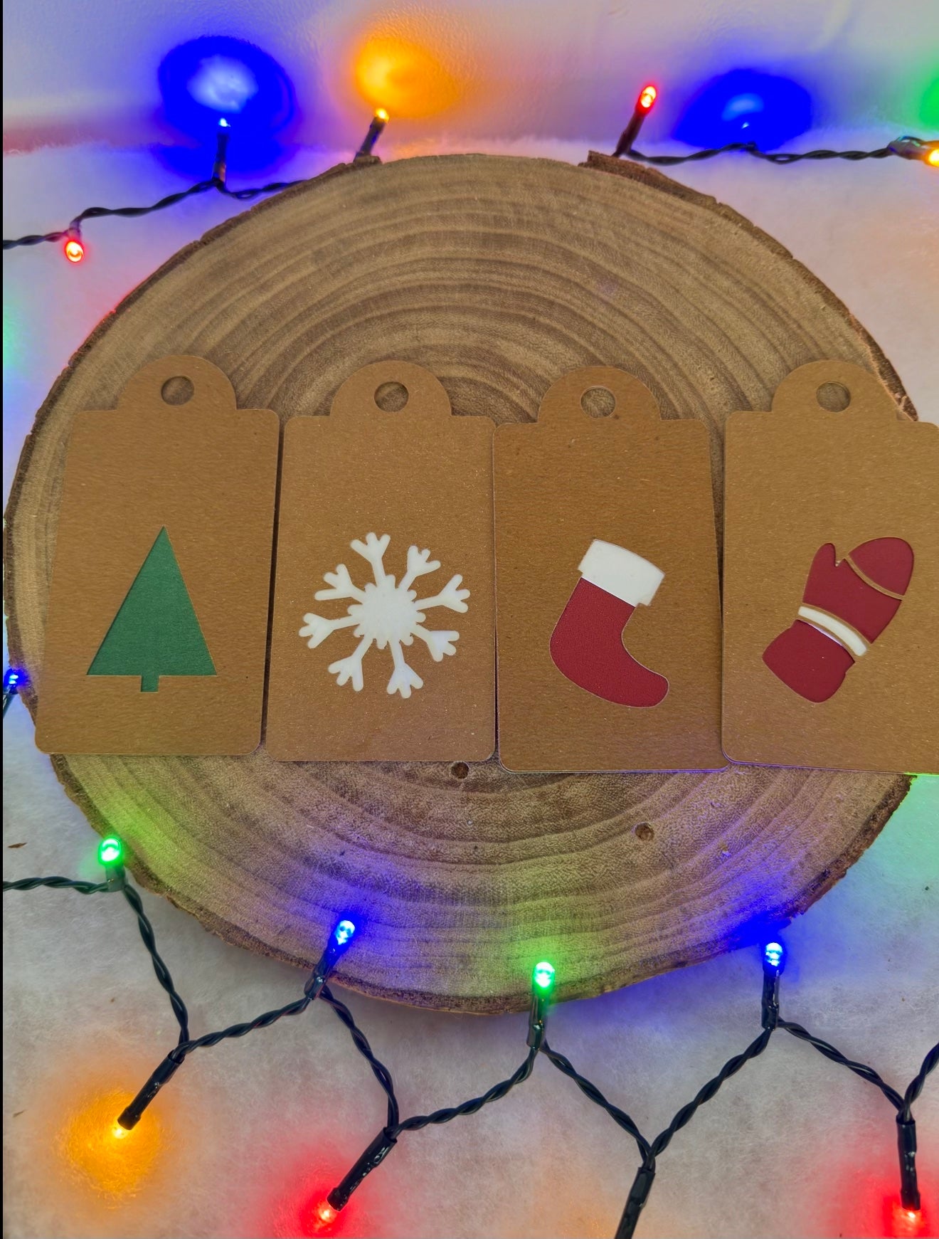 Festive Cut-Out Gift Tag Collection – Set of 10 Sturdy Christmas Tags with String
