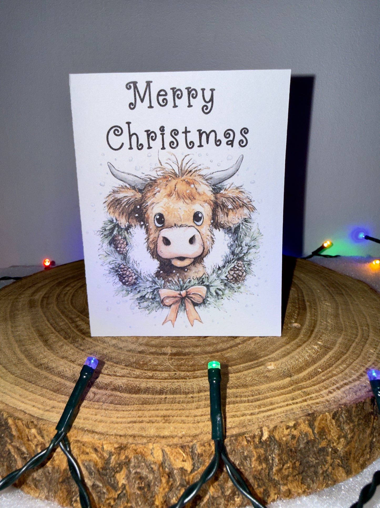 Festive Highland Cow Collection – Set of 10 Christmas Cards with Envelopes