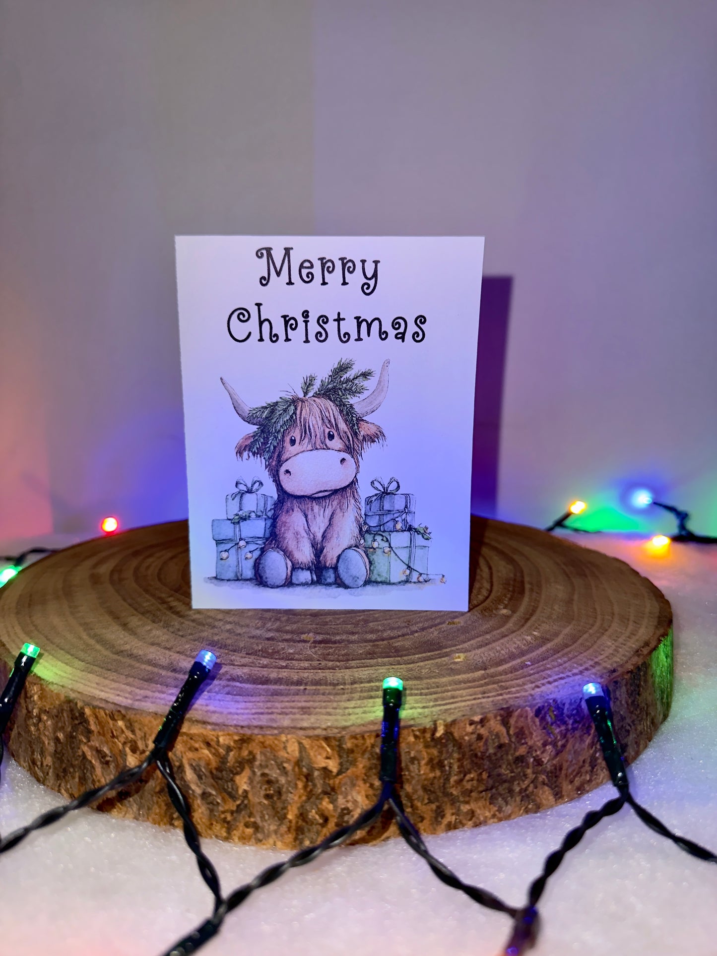 Festive Highland Cow Collection – Set of 10 Christmas Cards with Envelopes