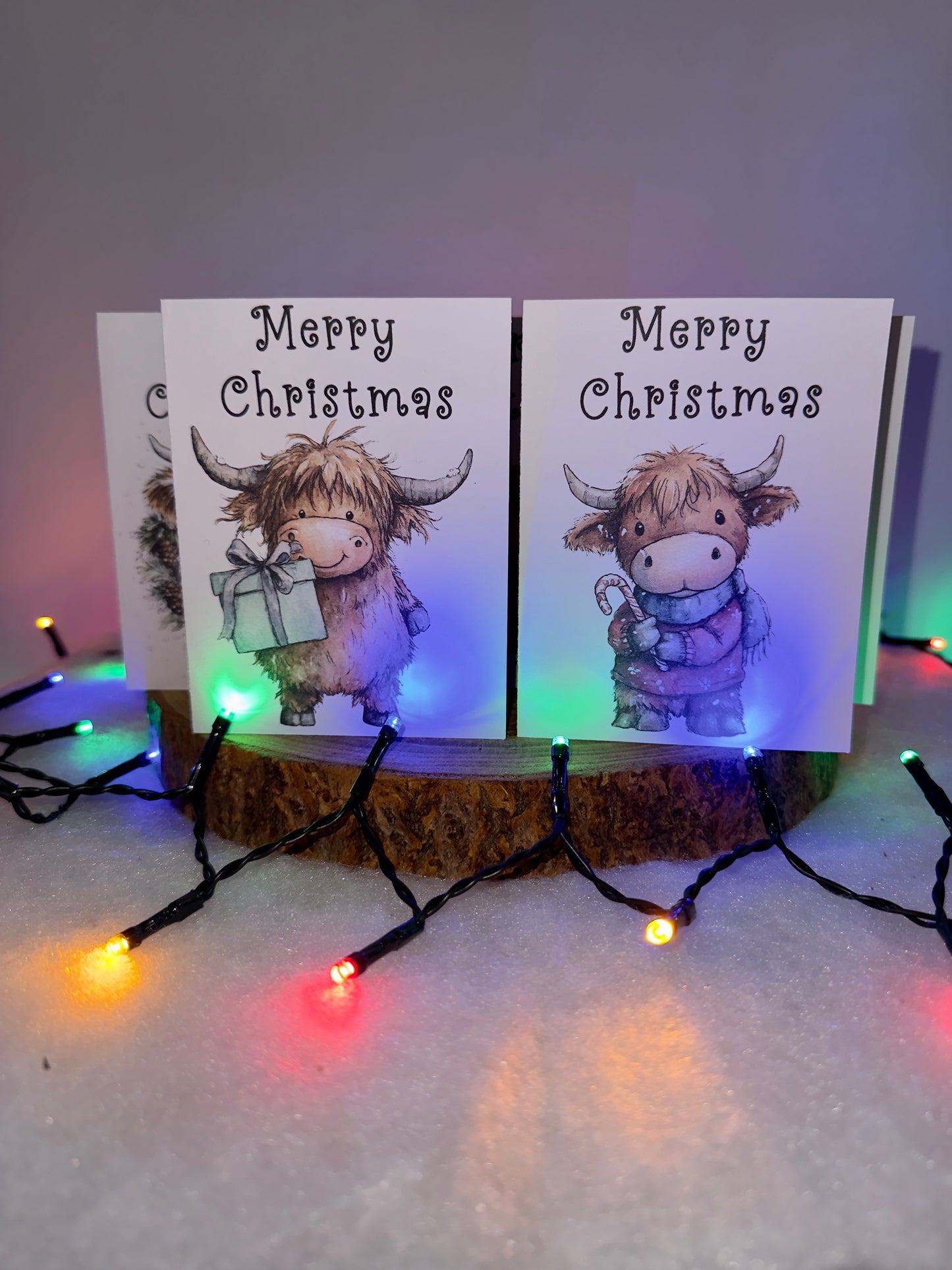Festive Highland Cow Collection – Set of 10 Christmas Cards with Envelopes