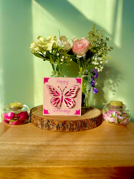 3D Birthday Butterfly Cutaway card