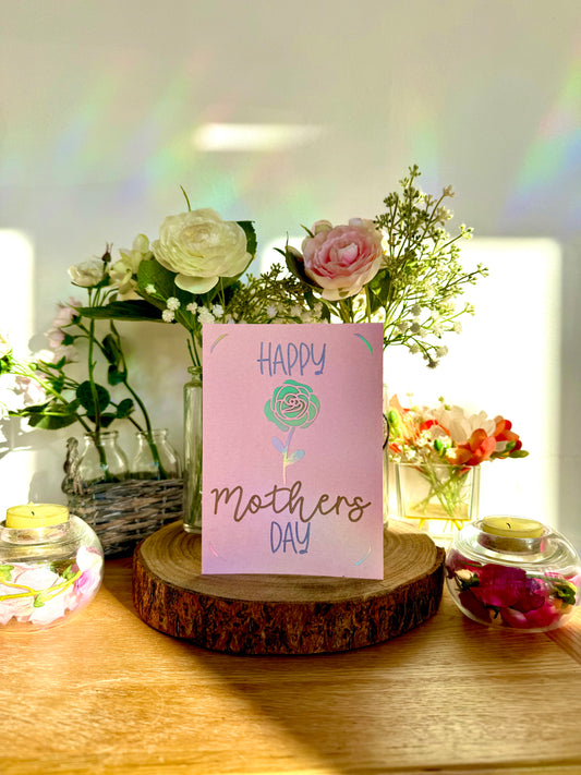 Mothers Day Rose cutaway card