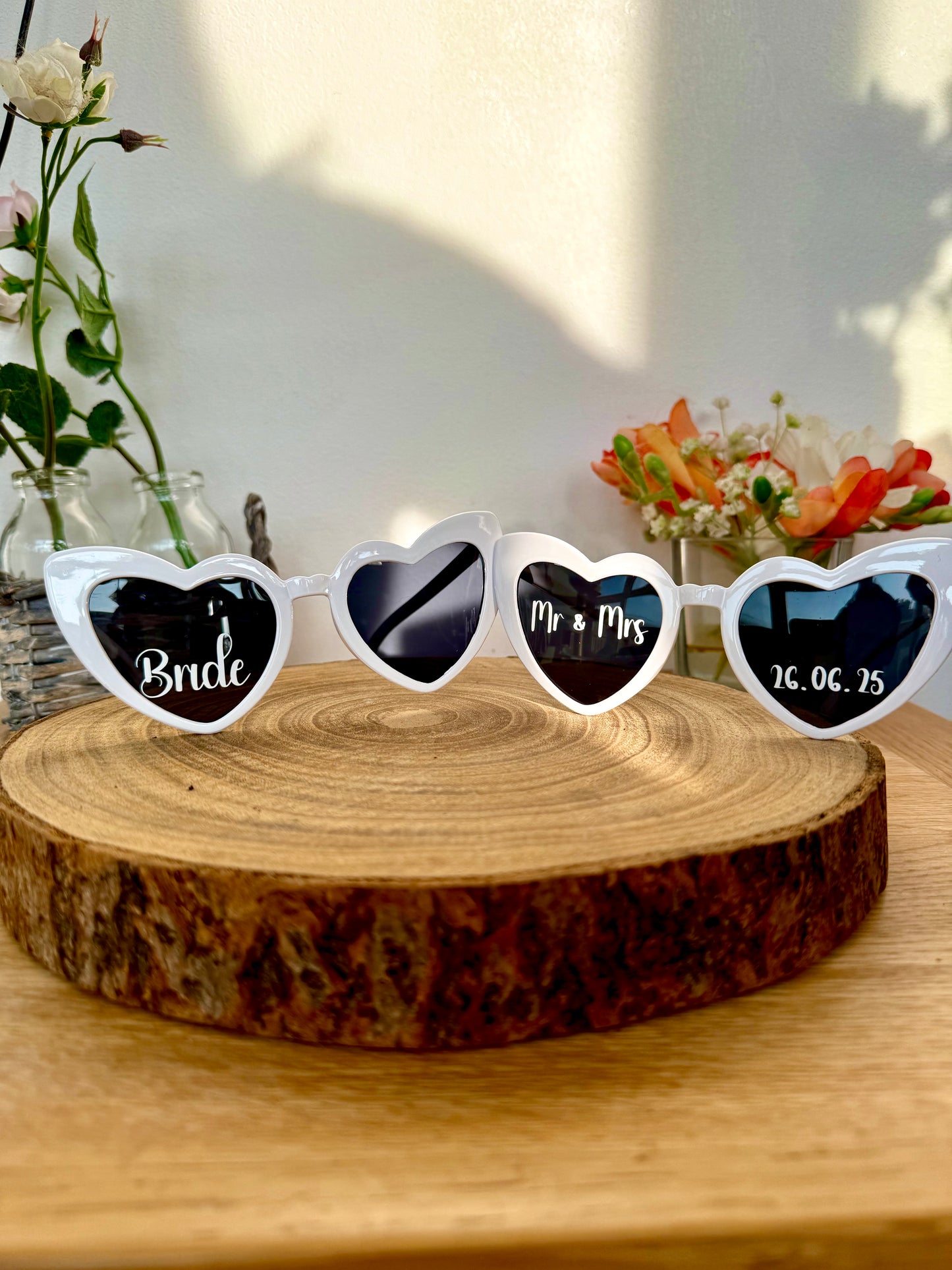 Personalised Wedding / Bridal Party Heart Sunglasses