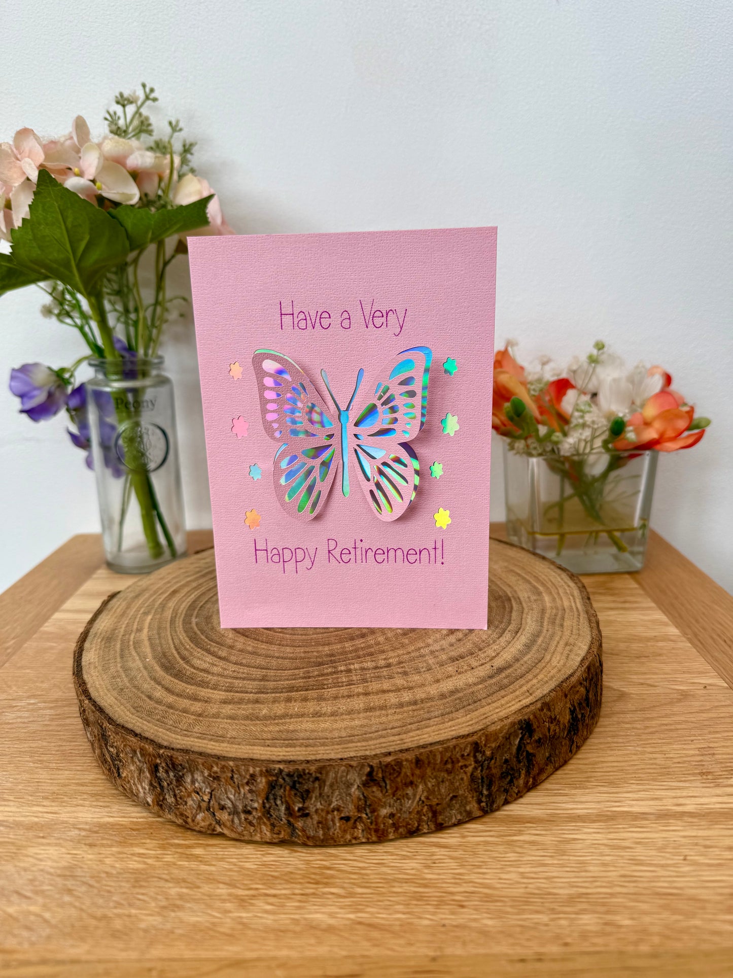 Wings of New Beginnings – Retirement Card with 3D Butterfly