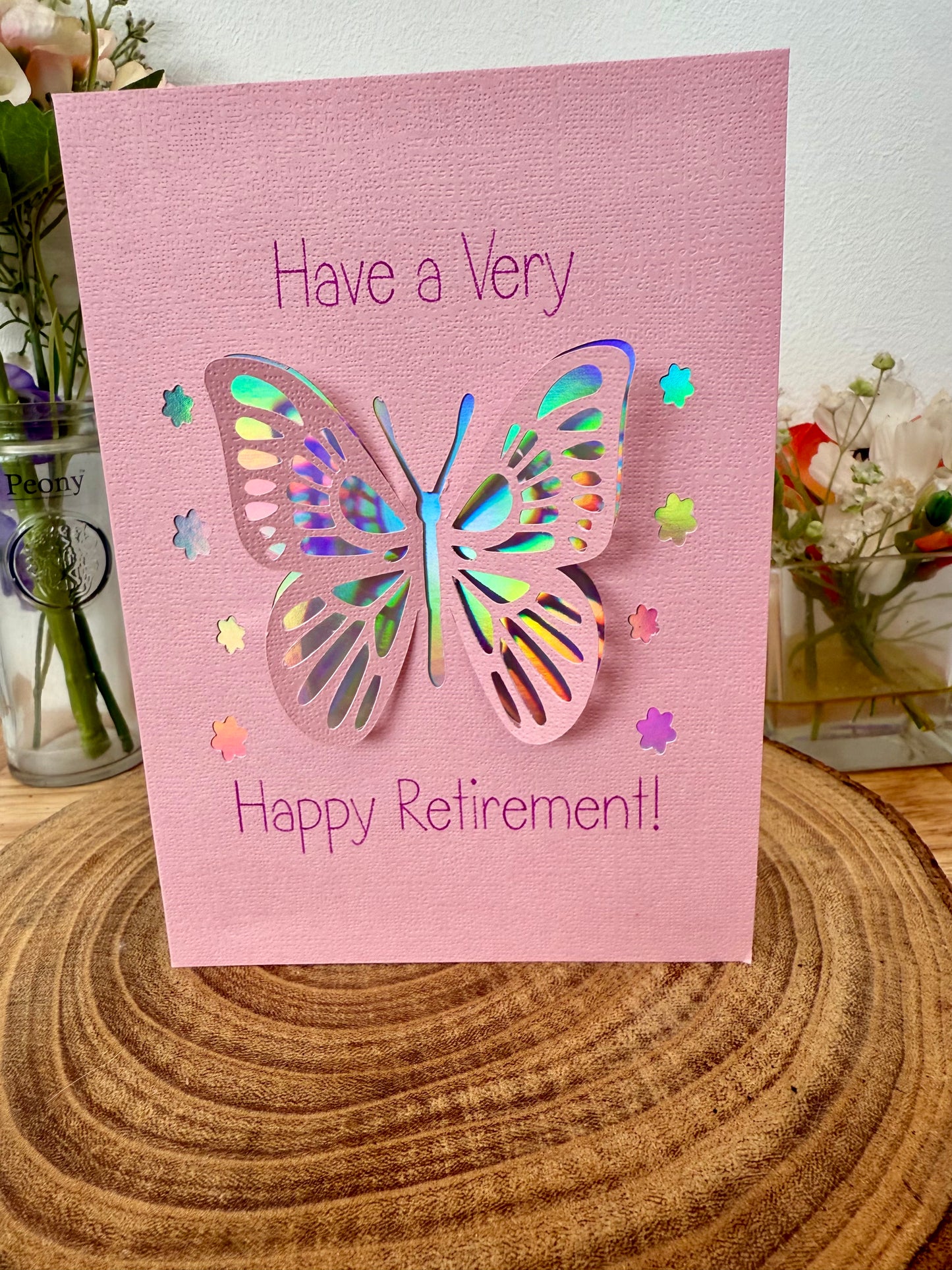 Wings of New Beginnings – Retirement Card with 3D Butterfly