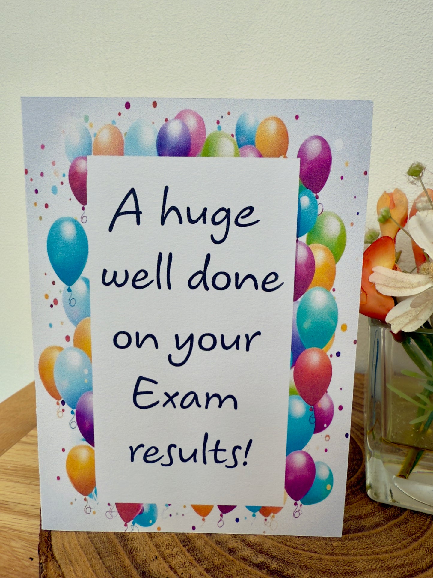 Lifted by Balloons – A Huge Well Done Exam Results Card