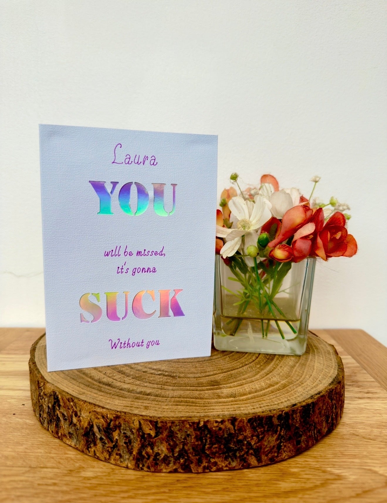 "It's Gonna Suck Without You" – Funny Leaving Card for Colleagues