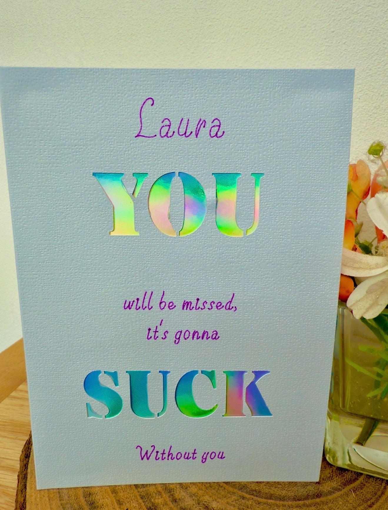 "It's Gonna Suck Without You" – Funny Leaving Card for Colleagues