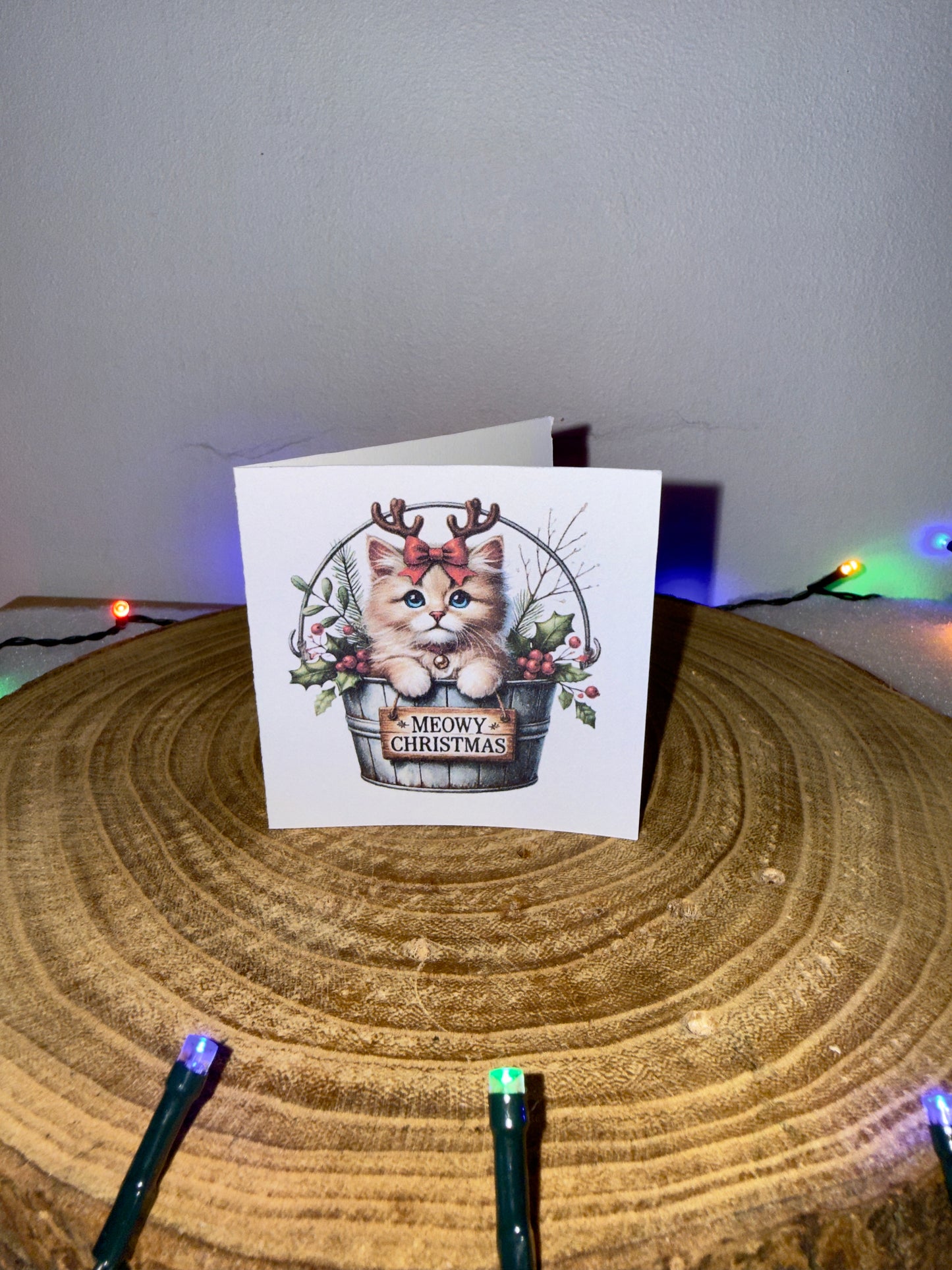 Meowy Christmas Collection – Set of 10 Small Festive Cat Cards with Envelopes