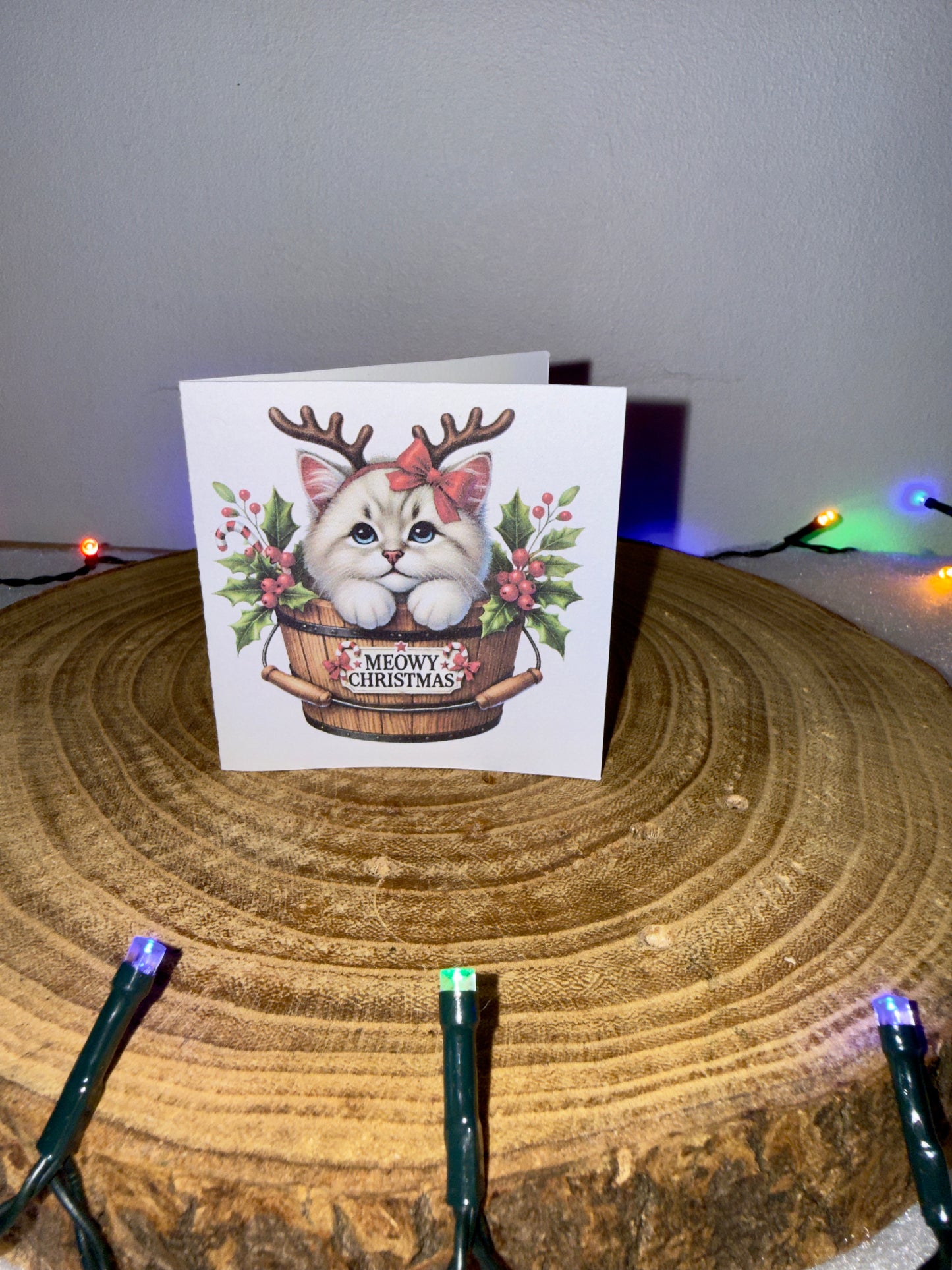 Meowy Christmas Collection – Set of 10 Small Festive Cat Cards with Envelopes