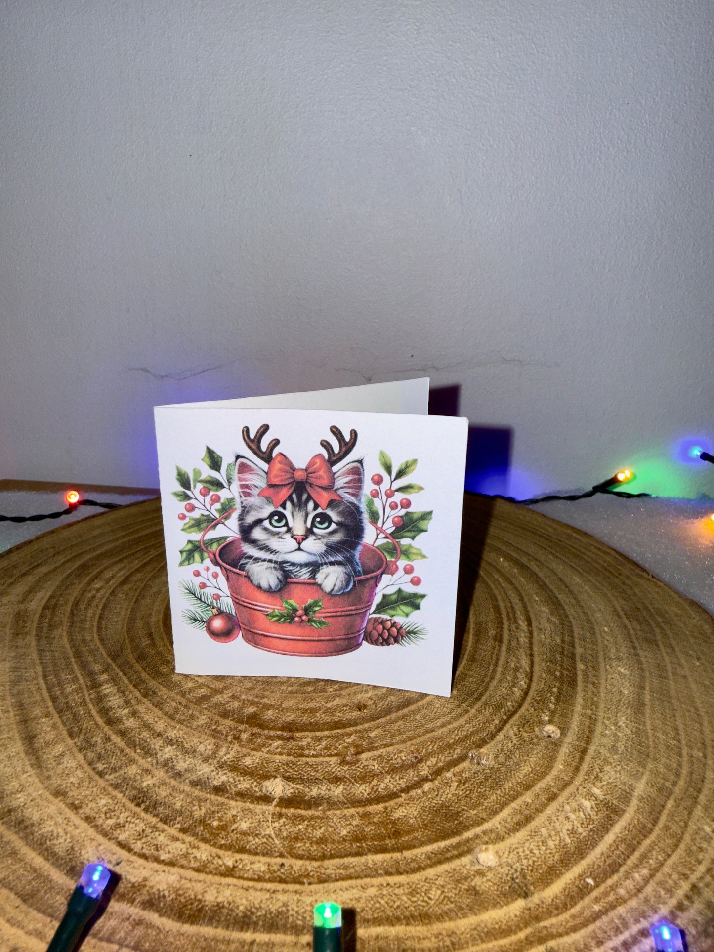 Meowy Christmas Collection – Set of 10 Small Festive Cat Cards with Envelopes