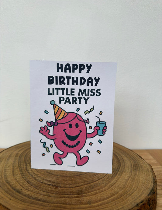Mister & Misschief – Little Miss Party Birthday Card (Funny & Cheeky)