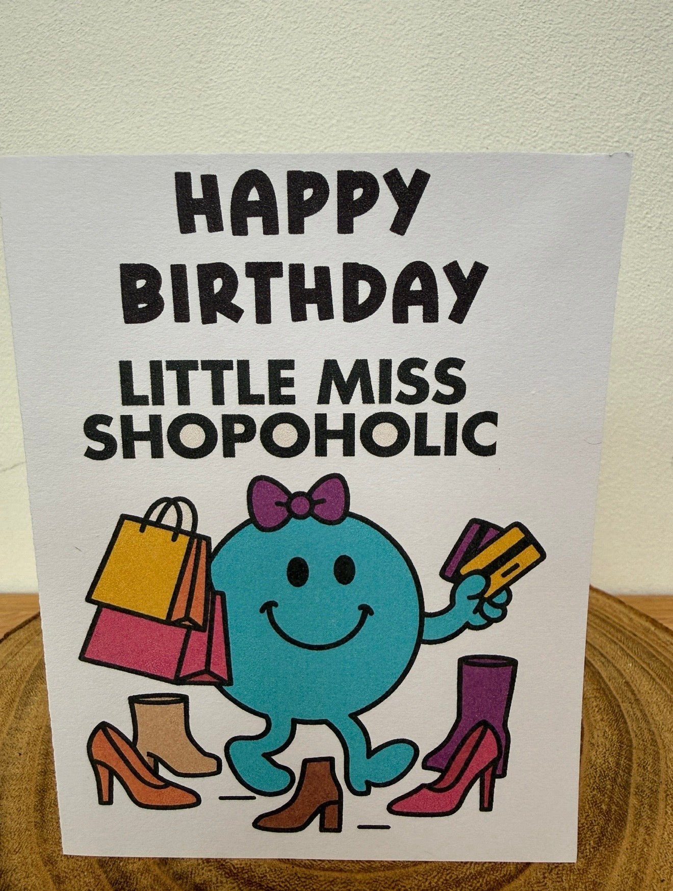 Mister & Misschief – Little Miss Shopoholic Birthday Card (Funny & Cheeky)