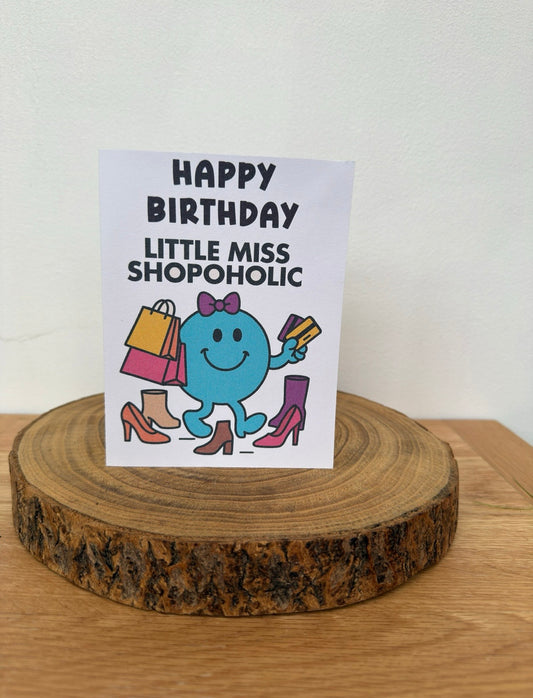 Mister & Misschief – Little Miss Shopoholic Birthday Card (Funny & Cheeky)