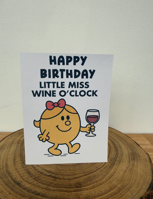 Mister & Misschief – Little Miss Wine O’Clock Birthday Card (Funny Cheeky Humour)