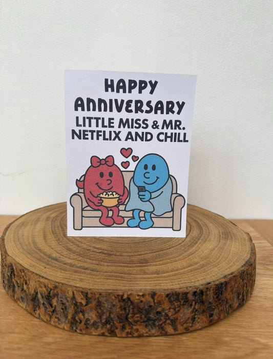 Mister & Misschief – Little Miss & Mr. Netflix and Chill Anniversary Card