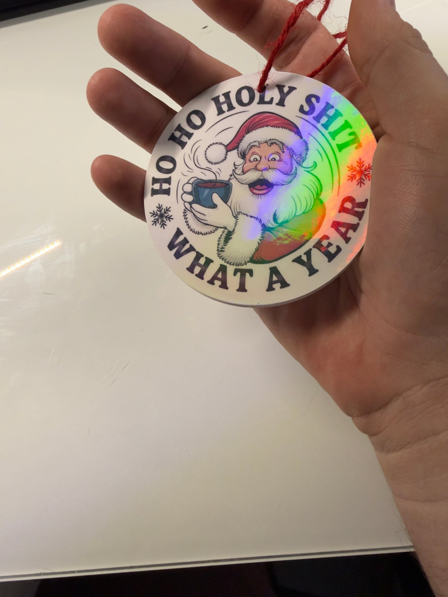 Naughty Noel Adult Christmas Tree Decorations – Funny Festive Ornaments (8cm Shimmer Finish)