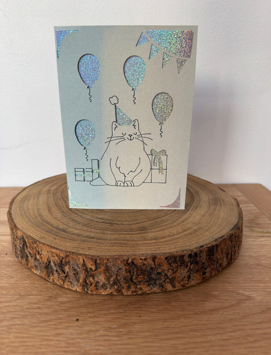 Purr-fect Party – Cat Birthday Cut-Out Card