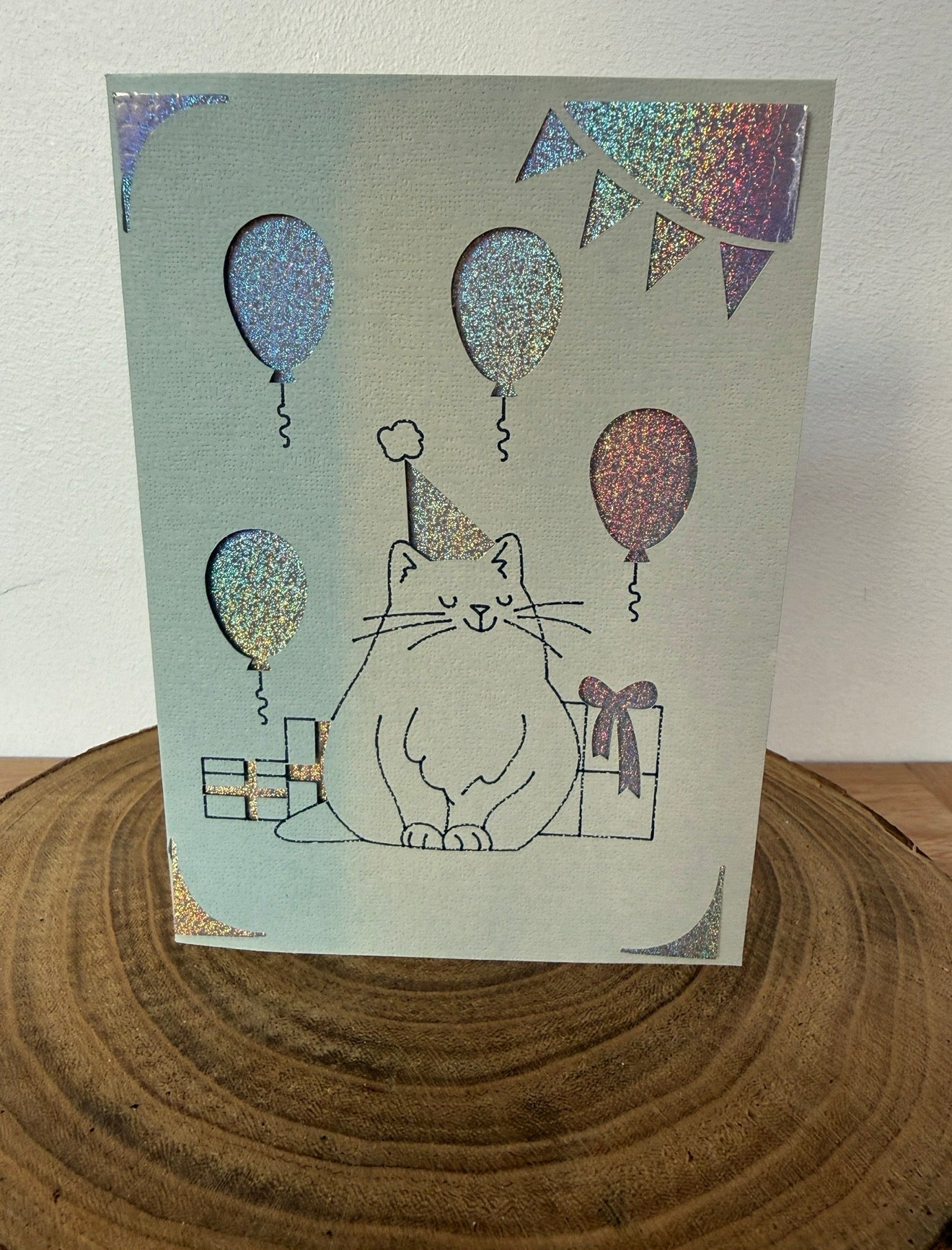 Purr-fect Party – Cat Birthday Cut-Out Card