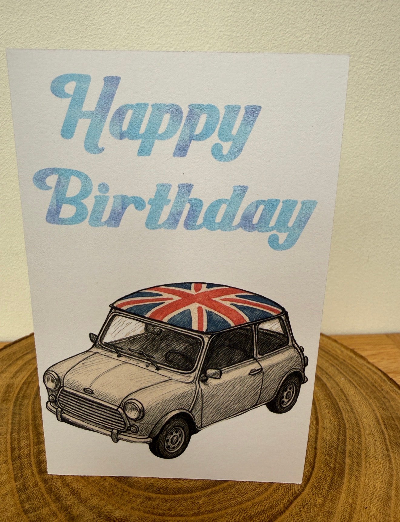 Union Jack Mini – Classic Car Birthday Card